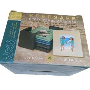 Keepsafe Photo Frame Coasters Colored Glass Photo Frame Coasters 2x3